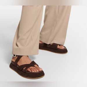 GIA/RHW Rosie - Dark Brown Suede Sandals